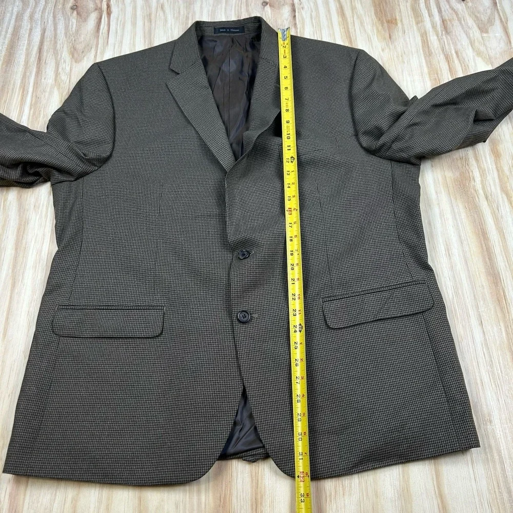 Lauren Ralph Lauren Blazer Mens 48R Brown Houndstooth Sport‎ Coat Jacket